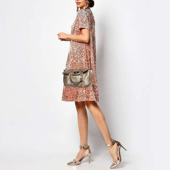 Mulberry Metallic Brown Leather Mini Bayswater Satchel - Picture 3 of 9